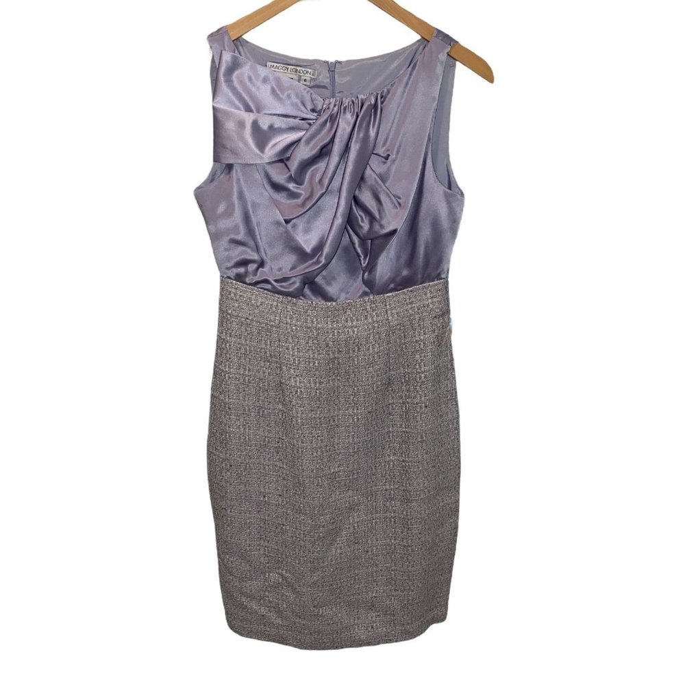 Maggy London Dress Size 6‎ Sleeveless Silk Lavender Gray 73928